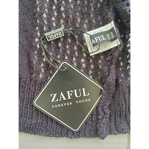 NWT Zaful Forever Young Women’s Cardigan Color Black Size XL Knit Sweater Jacket - Picture 5 of 6